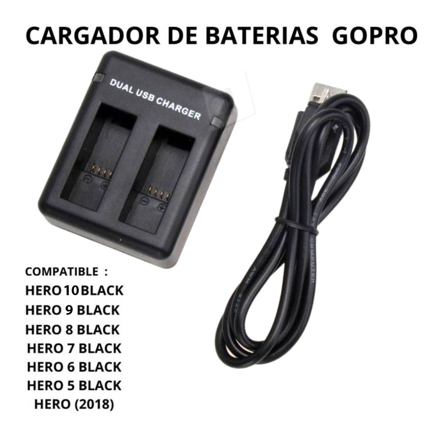 Cargador Dual Para Gopro 5/6/7/8/9/10 para 2 Baterías · imagen 2